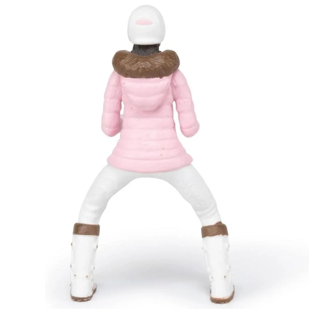 Winter Riding‎ Girl Figurine - Hand Painted Horse Rider Toy Figure - Papo 52011